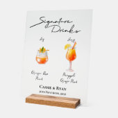 アクリルモダン製シグネチャー飲料結婚のバー標識 アクリルサイン (傾斜)