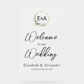 アクリルモノグラムフローラ歓迎パーティー標識 アクリルサイン (正面)