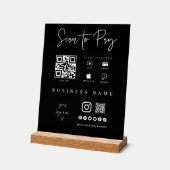 アクリルモバイル決済アプリチェックアウトのビジネスサイン アクリルサイン (傾斜)