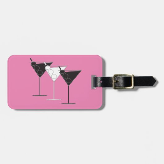 アクリルラゲッジタグ – ピンク色のカクテル3 ラゲッジタグ (正面横)