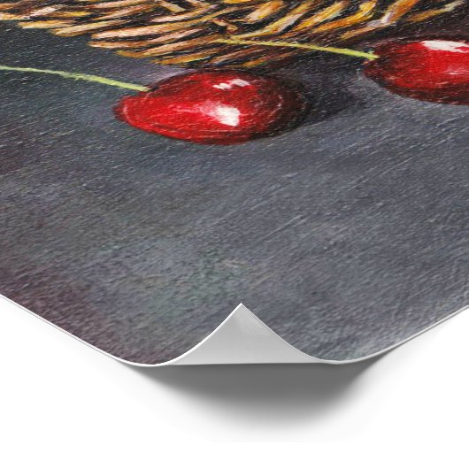 アクリルレッドさくらんぼオリジナル ポスター (角)