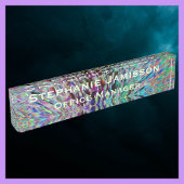 アクリルレトロフローラマクロ抽象芸術名とタイトル デスクネームプレート