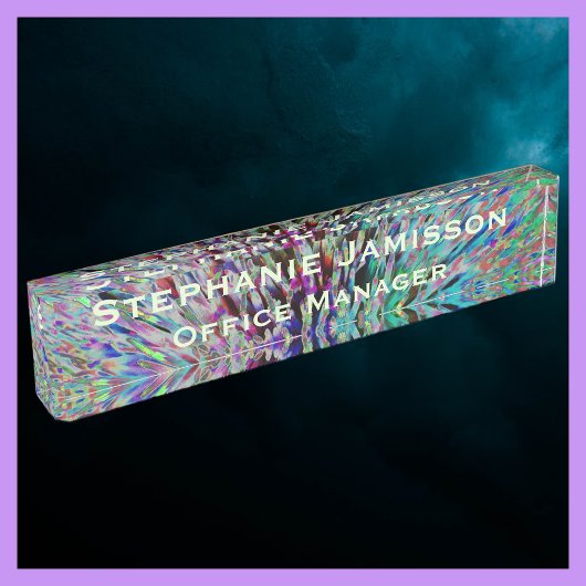 アクリルレトロフローラマクロ抽象芸術名とタイトル デスクネームプレート