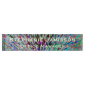 アクリルレトロフローラマクロ抽象芸術名とタイトル デスクネームプレート (正面)