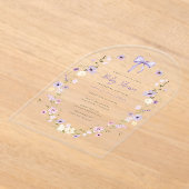 アクリルワイルドフラワーアーチベビーシャワー招待状 アクリル招待状 (レイダウン)