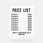 アクリル価格表 アクリルサイン (正面)