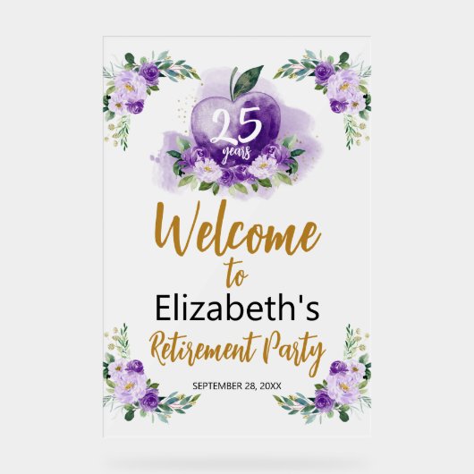 アクリル先生退職ウェルカムサイン | Apple アクリルサイン (正面)