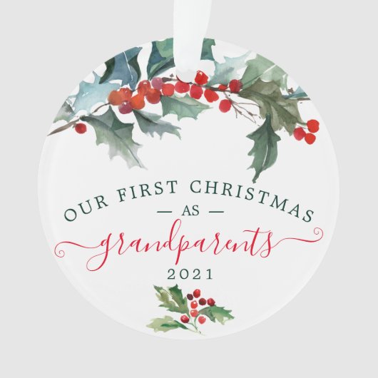 アクリル初めてのクリスマスオーナメント – 祖父母 オーナメント (正面)