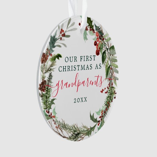 アクリル初めてのクリスマスオーナメント – 祖父母 オーナメント (正面)