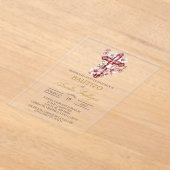 アクリル十字洗礼スペインの招待状 アクリル招待状 (レイダウン)