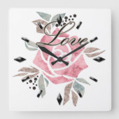 アクリル壁時計ロマンチックなモザイクテクスチャピンクr スクエア壁時計 (正面)