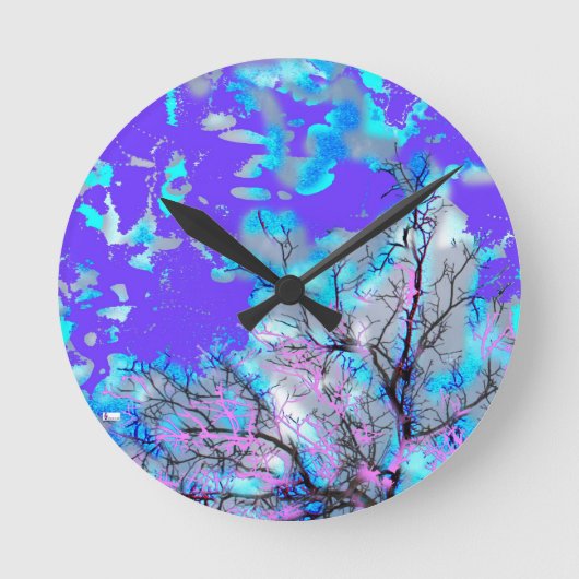 アクリル壁時計円形（中）4モダンアート ラウンド壁時計 (正面)