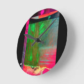 アクリル壁時計円形(中)6モダンアート ラウンド壁時計 (傾斜)