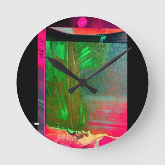 アクリル壁時計円形(中)6モダンアート ラウンド壁時計 (正面)
