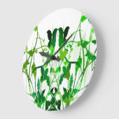 アクリル壁時計用緑葉画像 ラージ壁時計 (傾斜)