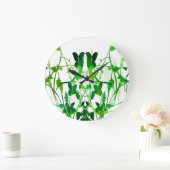 アクリル壁時計用緑葉画像 ラージ壁時計 (ホーム)