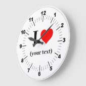 アクリル壁時計 – カスタムハート – 追加文字 ラージ壁時計 (傾斜)