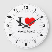 アクリル壁時計 – カスタムハート – 追加文字 ラージ壁時計 (正面)