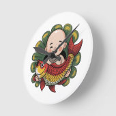 アクリル壁時計 | ラッキーボーイコイ ラウンド壁時計 (傾斜)