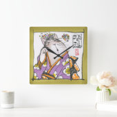 アクリル壁時計 招福 スクエア壁時計 (ホーム)