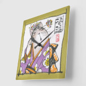 アクリル壁時計 招福 スクエア壁時計 (傾斜)