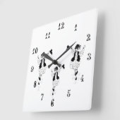 アクリル壁時計、正方形ギリシャのエブソンダンサー スクエア壁時計 (傾斜)