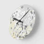 アクリル壁時計、正方形ワイルドホワイトスタリオン ラウンド壁時計 (傾斜)