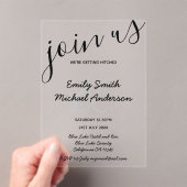 アクリル婚式がブラック文字はっきりしたイニシャル アクリル招待状 (インサイチュ (ポータブル))