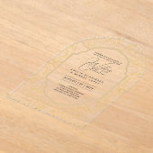 アクリル婚式がブラック文字はっきりしたイニシャル アクリル招待状 (レイダウン)