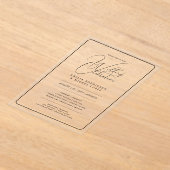 アクリル婚式がブラック文字はっきりしたイニシャル アクリル招待状 (レイダウン)