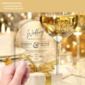 アクリル婚式がブラック文字はっきりしたイニシャル アクリル招待状