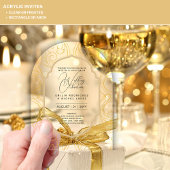 アクリル婚式がブラック文字はっきりしたイニシャル アクリル招待状