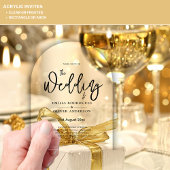 アクリル婚式がブラック文字はっきりしたイニシャル アクリル招待状