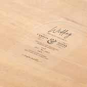 アクリル婚式がブラック文字はっきりしたイニシャル アクリル招待状 (レイダウン)