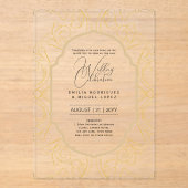 アクリル婚式がブラック文字はっきりしたイニシャル アクリル招待状 (正面)