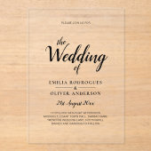 アクリル婚式がミニマルモダン者を澄ん招く アクリル招待状 (正面)