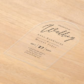 アクリル婚式がミニマルモダン者を澄ん招く アクリル招待状 (レイダウン)