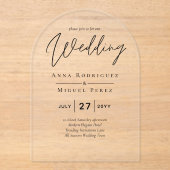 アクリル婚式がミニマルモダン者を澄ん招く アクリル招待状 (正面)