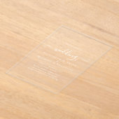 アクリル婚式が白い文字はっきりしたイニシャル アクリル招待状 (レイダウン)