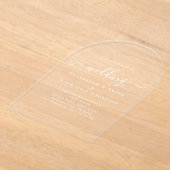 アクリル婚式が白い文字はっきりしたイニシャル アクリル招待状 (レイダウン)