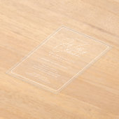 アクリル婚式が白い文字はっきりしたイニシャル アクリル招待状 (レイダウン)