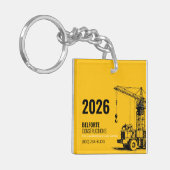 アクリル建築カレンダー | 黄色とクレーン キーホルダー (正面左)