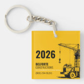 アクリル建築カレンダー | 黄色とクレーン キーホルダー (正面)