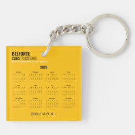 アクリル建築カレンダー | 黄色とクレーン キーホルダー