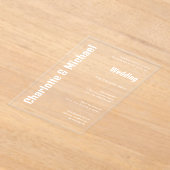 アクリル式が白い文字をはっきりしたモダン誘う アクリル招待状 (レイダウン)