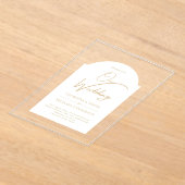 アクリル式で白金ゴールドをユニークモダン誘う アクリル招待状 (レイダウン)