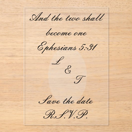 アクリル式の招待 アクリル招待状 (正面)