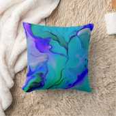 アクリル抽象芸術クリエイティブブルー、パープル、グリーン クッション (ブランケット)