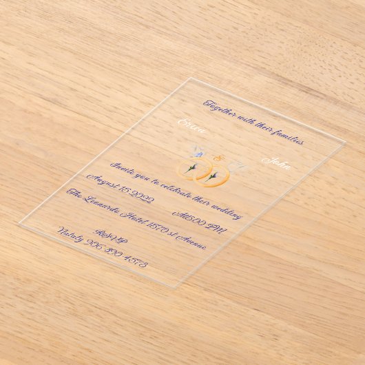 アクリル招待状 (レイダウン)