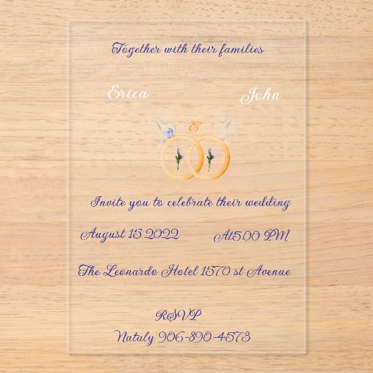 アクリル招待状 (正面)